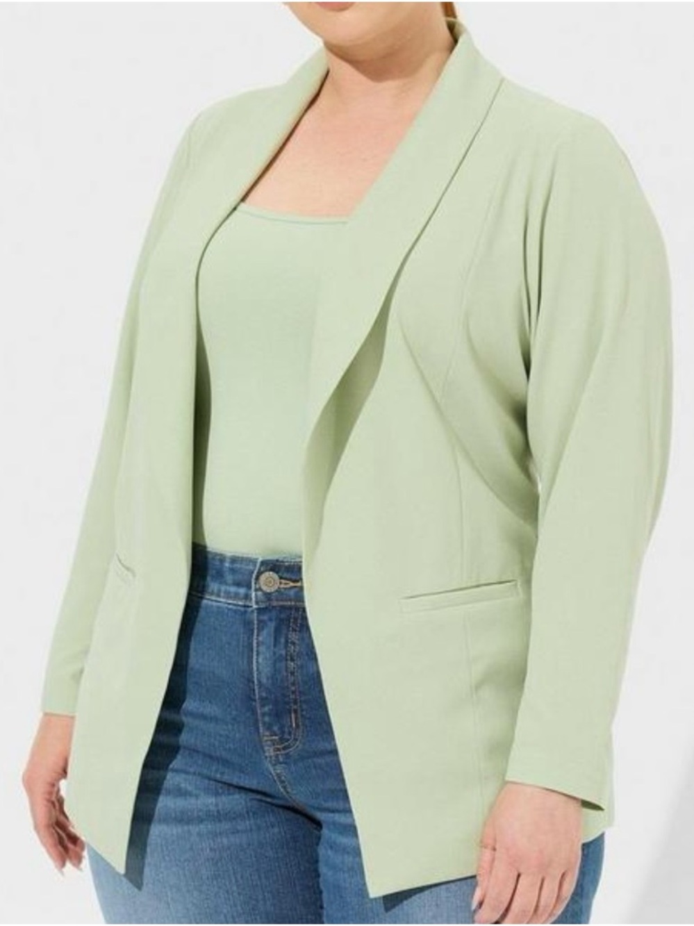 MAKE AN OFFER - TORRID Crepe Open-Front Studio Blazer